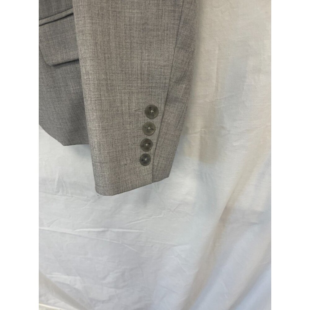 Charter Club Womens Gray One Button‎ Blazer Suit Sz 10 Long Sleeve Office Formal - Picture 2 of 8